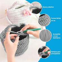 Hilo de camiseta, ancho 3cm, cinta de tejido de ganchillo grueso rosa polvoso para bolsas/cestas/alfombras de ganchillo, decoracin del hogar, artesanas de bricolaje (Rojo vino, 200 M) - rojo vino+200 m - Ver 5