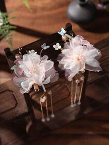 2pcs Pearl Tassel Bridal Hair Clip Hairpin Headpiece - 9857 - View 2