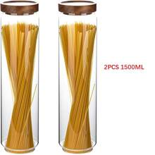 1pc Glass Storage Jar With Wooden Lid, Candy Jar With Lid, Sealed Borosilicate Glass Jar For Coffee Bean, Loose Leaf Tea, Nuts, Sugar, Spices, Kitchen Accessories, 450ml /16oz,750ml /26oz,1000ml/34oz,1500ml/51oz, Glass Bottle - Clear - View 26