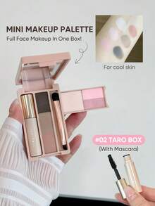 JUDYDOLL Mini Makeup Palette, Compact Eyeshadow Palette, Makeup Combo Palette, Eyelash, Travel & Daily Wear, Matte, Highlighter, Eyebrow Powder, Contour