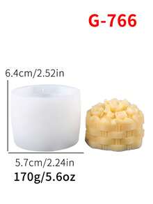1个DIY情人节编织玫瑰蜡烛硅胶模具，手工皂、树脂、石膏装饰蜡烛模具，节日礼物 - 白色 - 查看 5