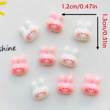 30个/20个/6个可爱光滑兔子树脂装饰品，卡哇伊美甲贴纸，适用于DIY手工、发夹、发箍、手机壳、剪贴簿、节日派对、生日派对、复活节礼物、母亲节礼物、情人节装饰、返校季、婴儿派对 - 彩色 - 查看 6