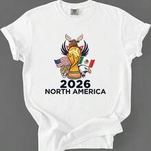 2026 Soccer Shirt, USA Canada Mexico T-Shirt, Football Fan Tee, World Soccer 2026 Graphic Shirt, Soc - 白色 - 查看 1