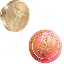 BAOFALI 1个蜡封头/7件套蜡封印章，包含“谢谢”、“生日快乐”、“爱意满满”等英文单词印章 - 英文单词蜡封印章 - 婚礼请柬蜡封 - 礼品包装蜡封