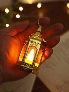 1/4/10pcs Mini Vintage Gold Lantern Shaped Decorative Lights, Battery Operated, Indoor Tabletop Decor Nightlight, Mini Candle Lantern, Suitable For Holidays, Parties, Religious Occasions, Home Decor, Christmas Tree Decor, Bedroom Decor - Yellow - View 6