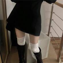 1 Pair White Japanese Pure Desire Lace Over-Knee Socks For Fall Boot - White - View 7