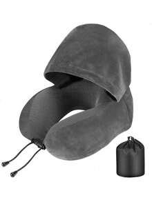 Adjustable Neck Pillow, Outdoor Travel Car Pillow, Detachable Hood U-Shaped Pillow, Adjustable Hooded U-Shaped Neck Pillow | Made Of Polyester Fiber, Handwashable, Multiple Colors Available, Suitable For Car Travel And Outdoor Use, Comfortable And Supportive For Neck - Multicolor - View 11