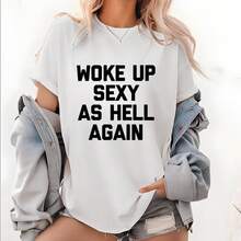 Woke Up As Again-Shirt Funny Saying Sarcastic-Shirt,Made In USA Menswear Top - Black - View 3