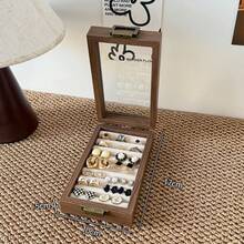 Caja de joyería portátil multicolor, caja de almacenamiento dedicada para anillos y aretes