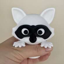 3D浣熊厕纸架 - 趣味独立式浴室套装，可爱垃圾桶造型纸巾架，3D打印浣熊厕纸架，趣味纸巾卷收纳架，可爱浴室装饰，适用于浴室和家居装饰