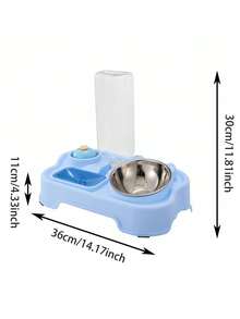 2-In-1 Automatic Pet Feeder & Water Dispenser, Cat Neck-Protecting Feeder, Dog No-Wet Mouth Auto Water Dispenser, Pet Bowl, Suitable For Small Dogs And Cats, With Bell, Detachable For Easy Cleaning - Multicolor - View 13