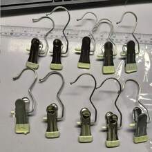 10pcs Premium Stainless Steel Clothes Clips, Adjustable Metal Pants Hangers With Clips, Laundry Clothes Pins With Hook, Portable Hanging Clothes Clips For Costumes, Festival Decor, Pant And Skirt Hangers With Grip Clips (Minor Cracks Or Peeling Of Coating Are Normal) - Multicolor - View 6