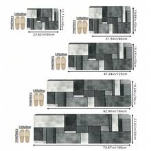 1PC Minimalist White And Grey Color Block Geometric Pattern Non-Slip Floor Mat, Soft And Easy To Clean Kitchen Mat, Rectangular Low Pile Holiday Home Decor Mat, Suitable For Living Room, Bedroom, Kitchen, Laundry Room, Bathroom - Multicolor - View 3