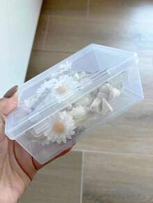 1pc Rectangular Transparent Plastic Fishing Tackle Storage Box, Jewelry Accessories Tool Organizer Box (With Flip Cover), For Electronic Components, Hardware, Toy Parts, Etc. , Makeup Room Decor - Clear - View 6