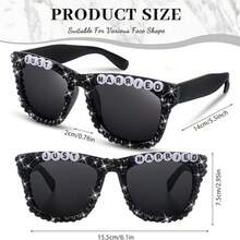 1/2件/套 新婚太阳镜，婚礼新娘装饰，新郎新娘眼镜，伴娘礼物，单身派对装饰，伴娘眼镜，伴娘礼物，黑白正式礼服，新娘婚纱，婚礼用品