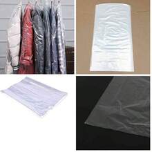 100 fundas de plstico transparente de polietileno para limpieza en seco, bolsas de ropa transparentes, bolsas de polvo para limpieza en seco, almacenamiento en el hogar, viajes, almacenamiento de ropa para clset - como se muestra en la figura - Ver 1