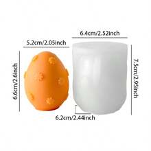 1pc Easter Flower Egg Silicone Mold - Reusable Heat-Resistant For Candle/Gypsum DIY Easter Craft - White - View 7
