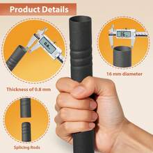 1 Set Black Double Curtain Rods, 5/8 Inch Metal Curtain Rods, Suitable For Living Room, Bedroom, Kitchen, Bathroom - Black - View 4