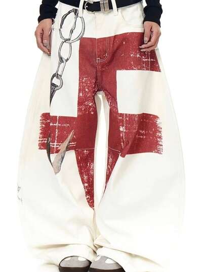 Pantalones vaqueros para hombre y mujer estilo vintage americano lavado recto holgado desgastado con múltiples bolsillos moda otoño invierno