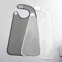 This Durable Adult Apron Is Washable, Sturdy, Stain-Resistant, And Reusable, Perfectly Complementing Your Outfit To Effectively Protect Your Clothes From Stains. Made Of Lightweight Waterproof PVC Material, It Is Easy To Wipe Clean And Resists Sauce, Grease, And Beverage Stains. The Elastic Neckline Fits Most Body Types, And The Reinforced Black Trim Enhances Durability. Suitable For Casual Dining, Travel, Or Use By The Elderly. - Multicolor - View 3