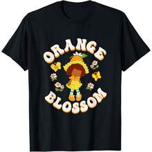 Strawberrys Shortcake Orange Blossom Vintage Floral T-Shirt - Black - View 1