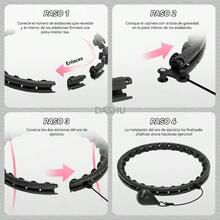 con Peso para Pérdida de Peso, Aro Fitness Infinito de 26 Eslabones (56 Pulgadas), Ideal para Mujeres Adultas - Negro - - Ver 5