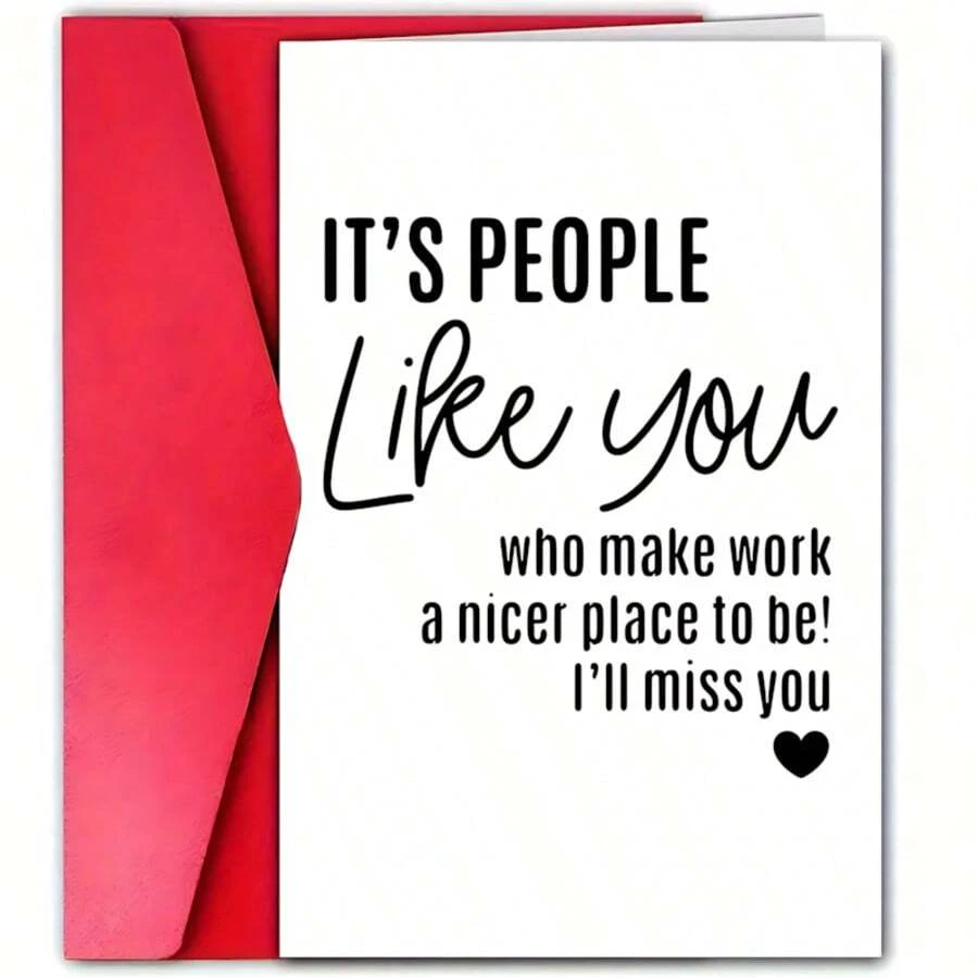 1PC Miss You Greeting Card With Envelope, Paper Farewell Appreciation Note For Colleague, Coworker, Friend - Universal 'I'll Miss You' Card For Any Occasion - Multicolor - View 1