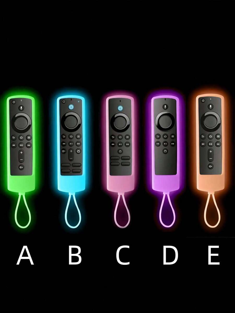 Capa protetora que brilha no escuro com cordão para controle remoto Alexa Voice L5B83H L5B83G P4C6EN H69A73 E4GE9R (Não compatível com controles remotos Insignia / Pioneer / Hisense Fire TV) - Multicolorido - Ver 1