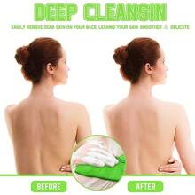 2 Pcs Korean Exfoliating Washcloth And Mitts Set Long Exfoliating Back Italy Towel Scrub Mitt Wash Cloth Scrubber For Women Men Shower Dead Skin Removing Dry Skin Green - Green - View 4