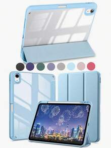 Watermelon Pink Protective Case With Pencil Slot, Tri-Fold Stand, Auto Wake/Sleep Function For IPad (A16) 11th Gen 11-Inch (2025) And IPad 10th Gen 10.9-Inch (2022)