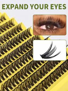 200pcs 30D/40D/80D D-Curl Volumizing False Eyelashes Set, DIY False Eyelashes Set, Super Thick Black False Eyelashes Set, Daily Makeup Black False Eyelashes Set, D-Curl Volumizing False Eyelashes Set, Black Individual False Eyelashes Set (200pcs), 8-16mm Mixed Individual False Eyelashes Set, DIY At Home, Rizos D-Curl Volumizing False Eyelashes, Mini Travel & DIY Eyelash Set, Individual False Eyelashes, False Eyelashes - D - View 3