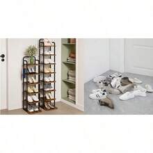Shoe Racks - Rustic Brown and Black - View 10