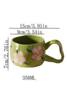 1pc 350ML Ins Aesthetic High Capacity Squeeze Drinking Mug, Suitable For Breakfast, Milk, Oatmeal, Tea, Office, Daily Water, Juice, Afternoon Tea, Coffee, Gifts For Friends, Boyfriend/Girlfriend, Family - 彩色 - 查看 7
