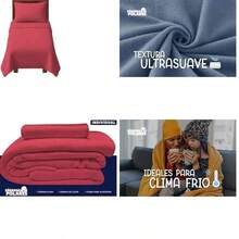 Genrico Sbanas Polares Fleece para Invierno - Ultra Suaves y Clidas - Anti-Pilling Juego Completo Individual, Matrimonial y King Size - Azul Cielo, Individual - azul cielo+individual - Ver 24