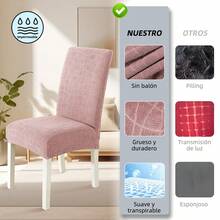 6 Pzas cubiertas de silla resistentes a salpicaduras en unicolor,Elástica Protectora De Silla Comedor Removible.cubierta moderna para silla de comedor de poliéster elástico, La cubierta de la silla es adecuada para la mayoría de las sillas, y la tela de alta elasticidad puede adaptarse a su silla muy bien y hacer que su silla se vea más fresca.  La cubierta de la silla de comedor puede transformar su vieja silla en una nueva, actualizar su decoración interior, extender la vida útil de la silla y ahorrar su dinero. Las fundas decorativas para sillas se pueden utilizar en salones, banquetes de boda, hoteles, conferencias, celebraciones, ceremonias, restaurantes, etc.todas las estaciones. - Rosa Rosa - Ver 6