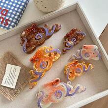 全新海洋系列发夹，包含剑鱼、章鱼、海龟、鲸鱼等多种海洋动物造型，采用醋酸纤维材质。尺寸大，优雅独特，可固定在脑后。创意设计，全球畅销海洋动物发夹。趣味十足的海洋动物发夹。女士发饰，优雅时尚发爪夹。 - 彩色 - 查看 3