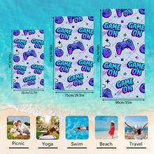 1条游戏手柄造型沙滩巾，超大超吸水超细纤维沙滩毯，适合旅行、游泳池、潜水、冲浪、瑜伽、露营等场合，多种尺寸可选，沙滩配件 - 彩色 - 查看 3