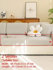 1件装小麦色提花绒面沙发套，加厚床笠，带防滑防宠物抓挠松紧带，适用于1至4座直式沙发 - 灰色 - 查看 16