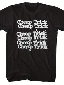 Cheap Trick Classic Stacked Logo Black Adult T-Shirt - 款式11 - 查看 1