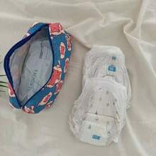 1pc Cute Bear Shaped Wet Wipe Pouch, Vibrant Color, Portable For Outdoor Use, Can Hold Wet Wipes Or Tissue - Blue - View 7