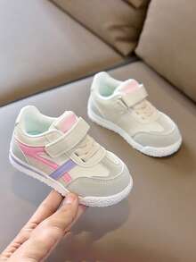 Toddler Training Shoes, Soft Bottom Functional Shoes For Infant Boys And Girls, Hook And Loop Closure Anti-Slip Prewalker Sneakers, Spring/Autumn - Pink - View 3