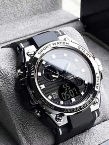 男士多功能运动电子手表，学生风格，夜光，简约设计 - 彩色 - 查看 1