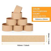 30/50/100pcs Brown Kraft Paper Cash Straps, Self-Adhesive Bill Bundling Bands For Cash Packaging And Money Organization - Multicolor - View 2