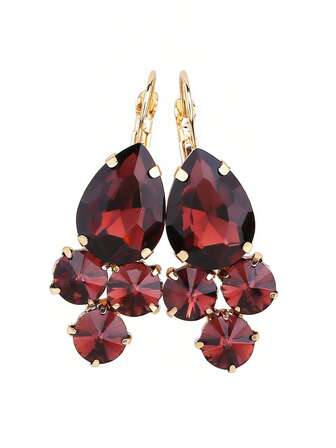 sehuoran 1 par de pendientes colgantes con gemas falsas de estilo geométrico y bohemio, joyería de moda para niñas, para fiestas y ocasiones