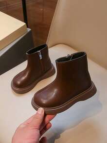 1 Pair Children's Casual Versatile Boots, Academy Style Dance Boots, Fashion Boots For Girls - Brown - View 5