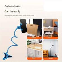 通用手机支架 灵活懒人支架 可调节手机夹 家用床头桌面安装支架 智能手机支架 兼容、安卓手机 生日礼物 送给家人、朋友 适用于办公室、宿舍和家庭使用 生日礼物 家用 宿舍 办公室 360度旋转 强力承重 - 藍色 - 查看 3