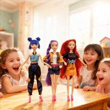 11.5 Inch K-Pop Demon Hunter Anime Action Figure - 12 Movable Joints Anime Character Remy, Mira And Zoe, Anime Style Collectible Figurine, Exclusive Fan Gift - Desk Display - K-Pop Idol Merchandise - Multicolor - View 1