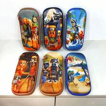 1个大容量意大利字符（Cicciopasquini、Belfagor、Cipollone）铅笔盒，宽敞的办公用品收纳盒，采用耐用的拉链设计，适用于钢笔、马克笔、笔记本等 - 意大利主题 - 彩色 - 查看 3