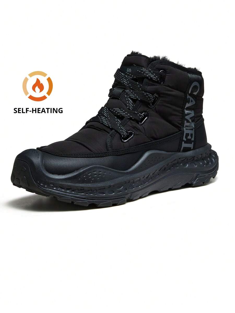 CAMEL CROWN Men's Snow Boots, Winter Warm Graphene Heated Thick Sole Anti-Slip Outdoor Ankle Boots - Night Black - View 1