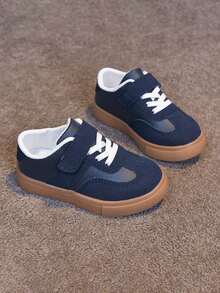 1 Pair Unisex New Low-Top Sneakers, Wear-Resistant Anti-Slip Casual Toddler Shoes, Fashion Versatile Children Canvas Shoes, Suitable For All Seasons - Black - View 7